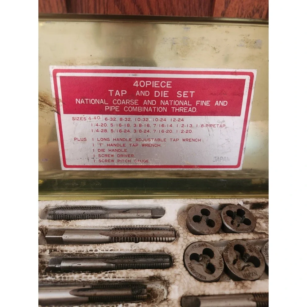 Vintage Tennessee Belting And Supply Industrial Tool 40‎ Pc. Tap & Die Set